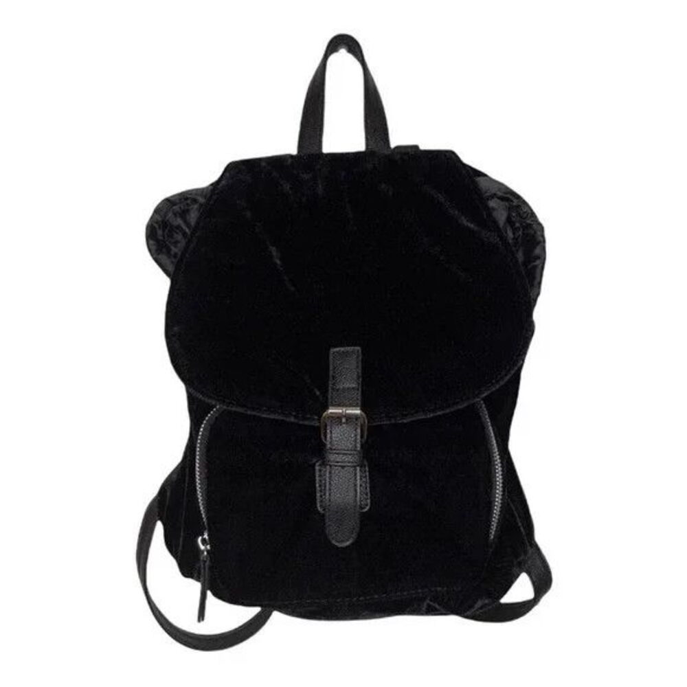 Y2K Black Velvet Mini Backpack